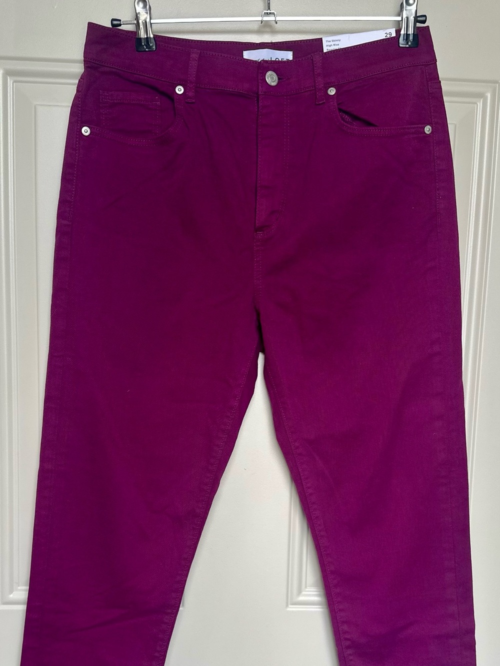 LOFT The Skinny High-Rise Skinny Jeans in Deep Magenta